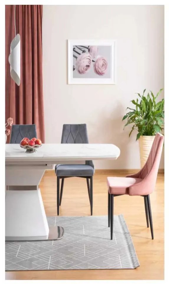 Jedálenská stolička Trix B Velvet, sivá