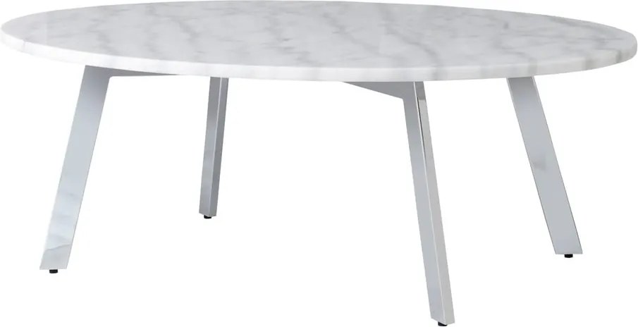 Biely mramorový konferenčný stolík RGE Accent, dĺžka 100 cm