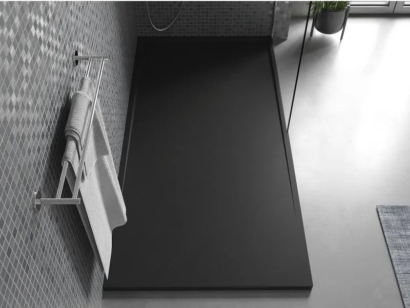 Mexen Amon, SMC obdĺžniková sprchová vanička 140 x 80 cm, čierna, 4F708014