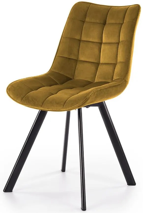 Stolička K332 Velvet/Kov žltá
