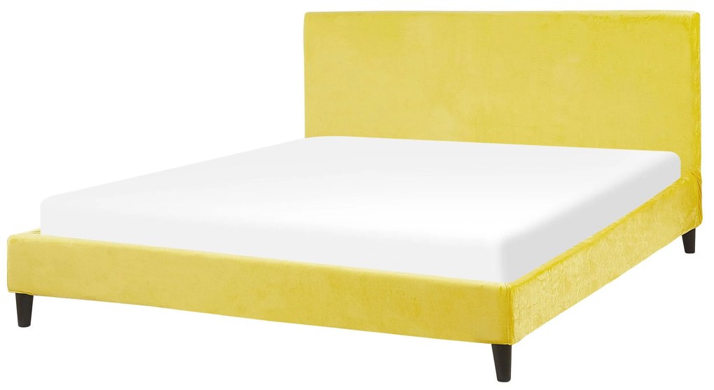 Zamatový poťah 160 x 200 cm žltý na posteľ FITOU Beliani