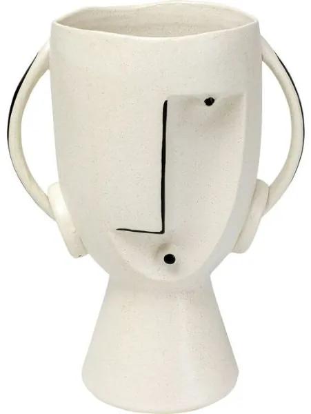 Face váza 30 cm biela