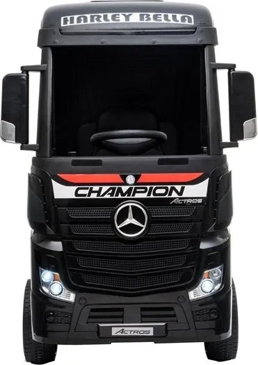 LEAN CARS Elektrické autíčko Mercedes Actros čierne lakované MP4