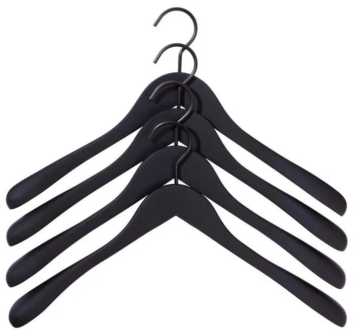 HAY Ramienka Soft Coat Hanger Wide Black, set 4ks