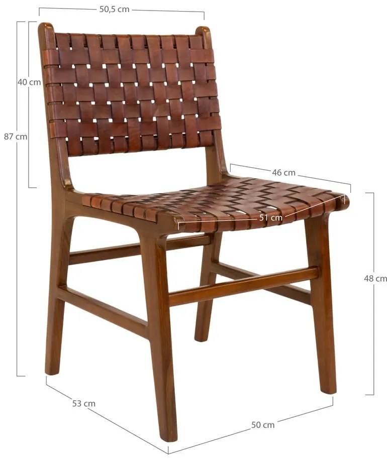 Hnedé jedálenské stoličky z teakového dreva v súprave 2 ks Perugia – House Nordic