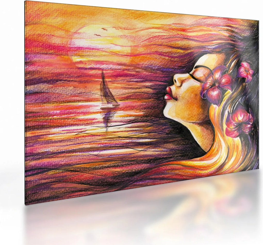 Sklenený obraz - Spomienky na leto (70x50 cm)
