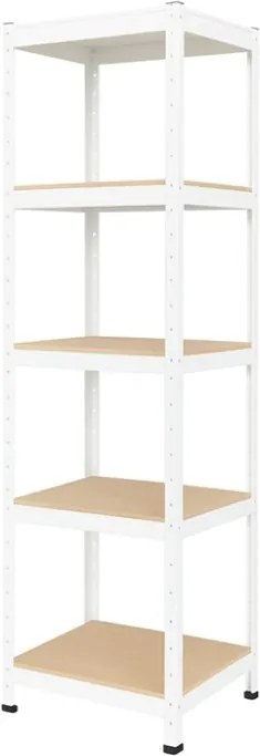Akcia 3x Regál 180x40x40 cm lakovaný 5-policový, nosnosť 875 kg - biely