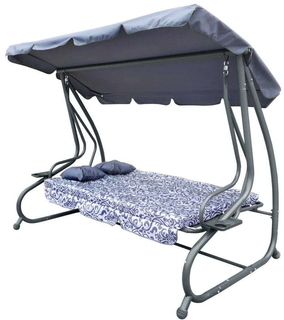 Záhradná hojdačka RAMIZ 8011 - sivá so vzorom