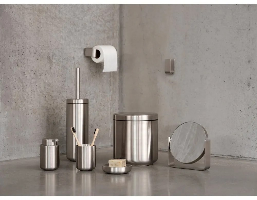 Nástenný držiak na toaletný papier z nehrdzavejúcej ocele v matne striebornej farbe Ume – Zone
