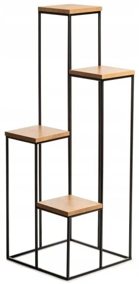 Stojan na kvety 110x40 cm čierna/hnedá