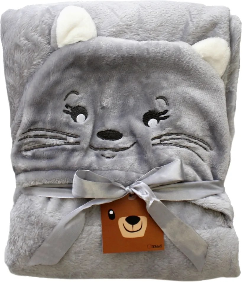 Domarex Detská deka CAT sivá, 75 x 130 cm