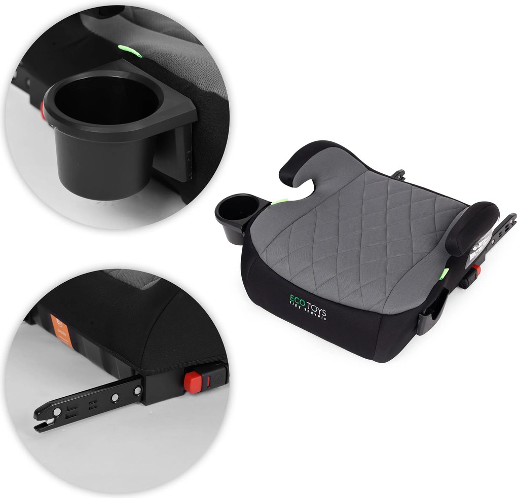 ECOTOYS podsedák ISOFIX i-Size pre deti 125–150 cm s držiakom na nápoj
