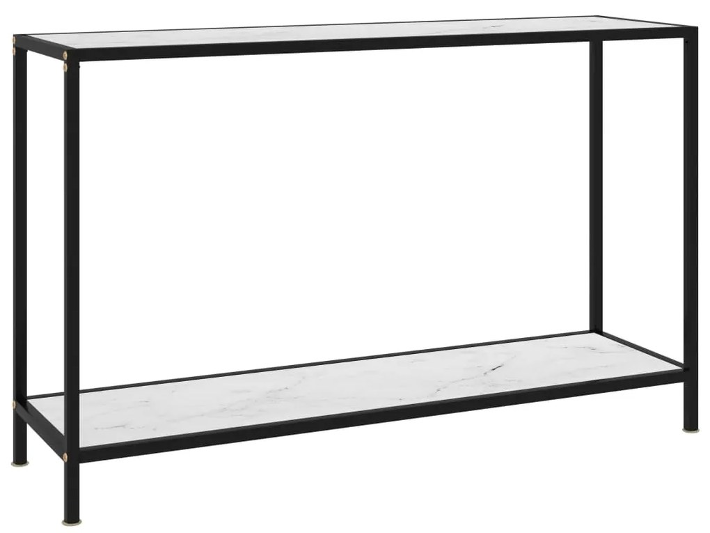 vidaXL Konzolový stolík, biely 120x35x75 cm, tvrdené sklo