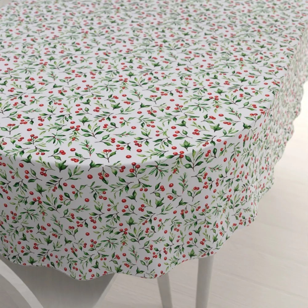 Biante Teflónový oválny obrus TF-111 Jarabiny na bielom 60x100 cm
