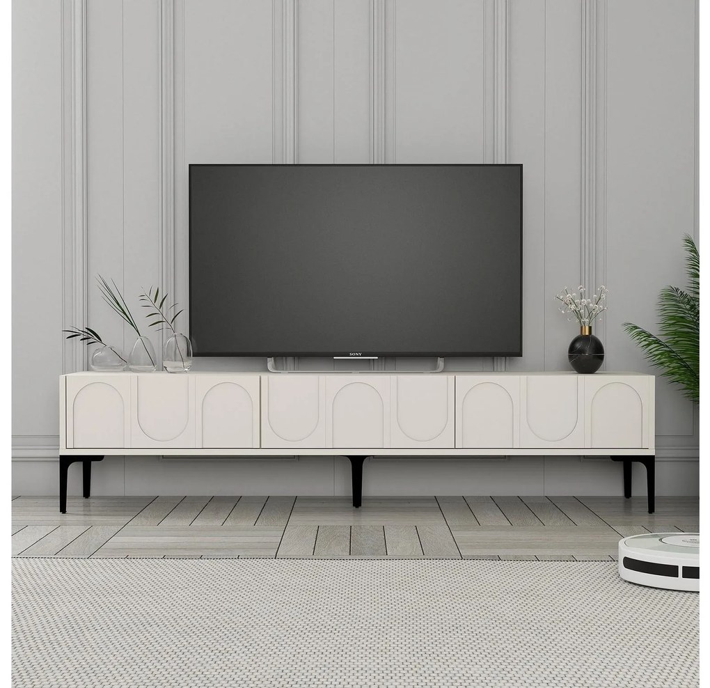 TV stolík/skrinka Bipemu 3 (krémová + čierna). Akcia -20%. Vlastná spoľahlivá doprava až k Vám domov. 1095678