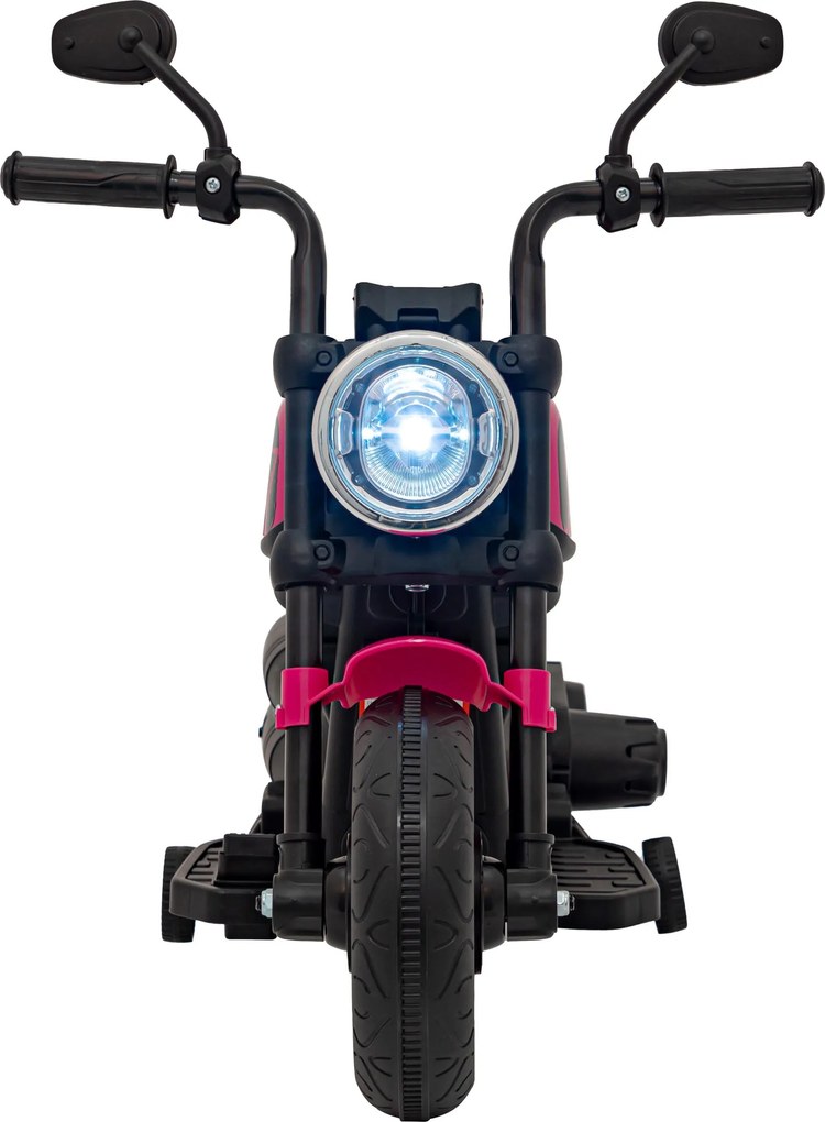 Ramiz Chopper FASTER batériová motorka pre deti Ružová + FM rádio + Audio panel + LED