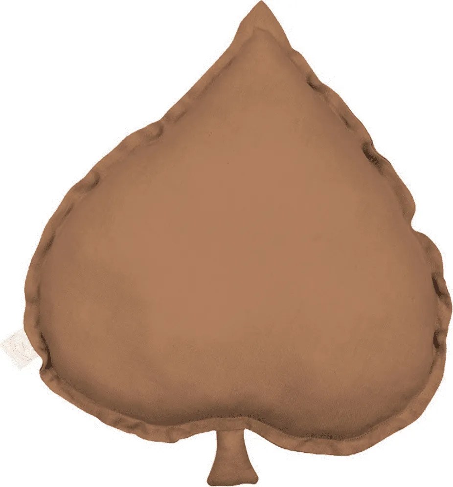 Ľanový vankúš lipový list čokoládová 38×43 cm
