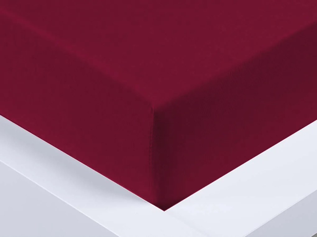XPOSE® Detská jersey plachta Exclusive - vínová 80x160 cm