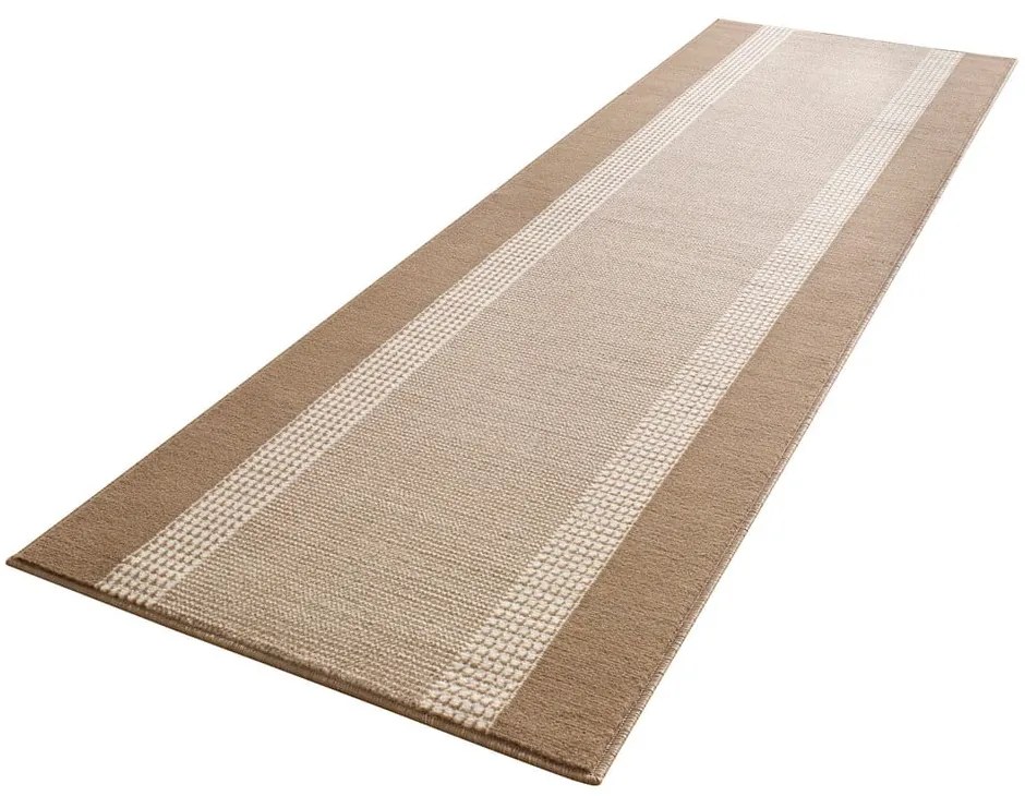 Béžovo-hnedý behúň Hanse Home Basic, 80 x 200 cm