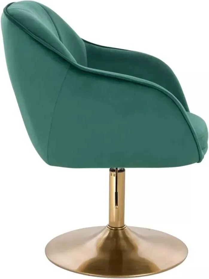LuxuryForm DESIGN Stolička AVOLA VELUR na zlatom tanieri - zelená
