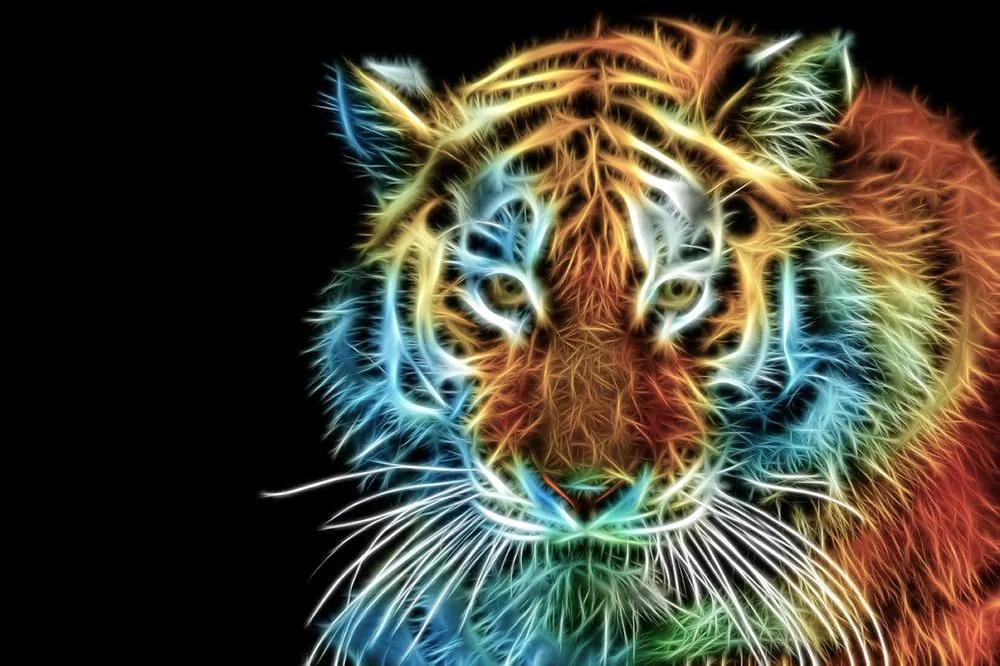 Originálna samolepiaca tapeta tiger s abstraktným nádychom