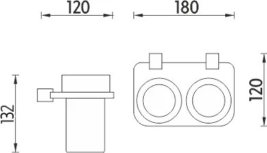 Nimco Bormo IXI - dvojitý držiak pohárikov (BR X3-58DW-26)