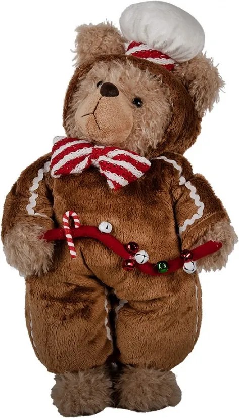 Vianočné dekorácie stojaci plyšový medveď v oblečku Teddy Bear - 22*16*43 cm