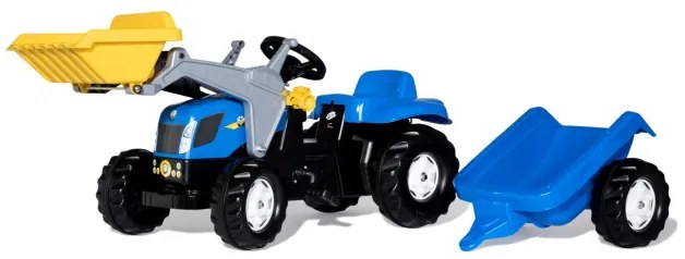 Šlapací traktor s prívesom a lyžicou Rolly Toys 023929 New Holland