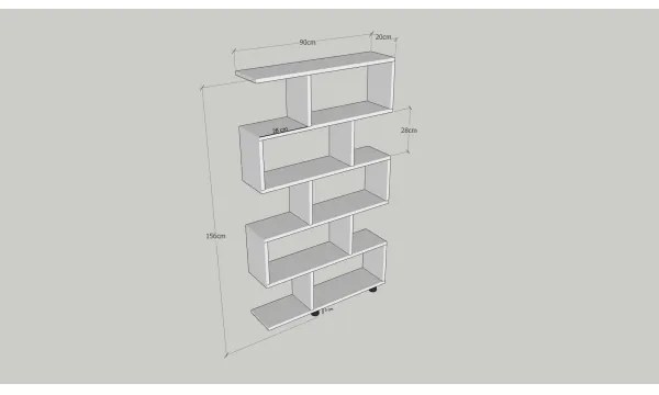 Knižnica ELIF 156x90 cm biela