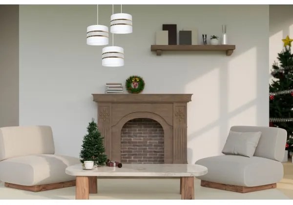 Luster na lanku CORAL 3xE27/60W/230V biela