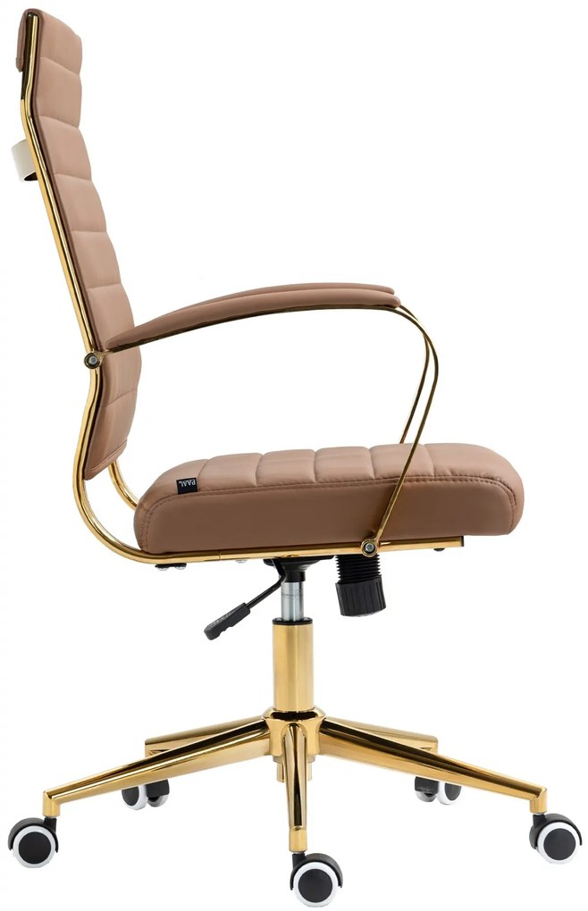 Kancelárska stolička Havanna - koženka - Svetlo hnedá