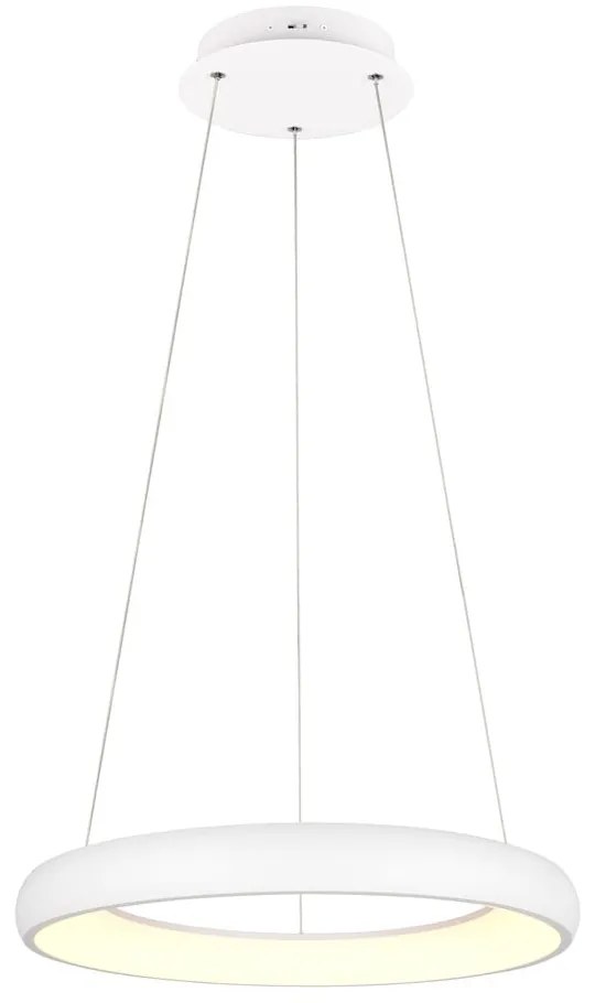 Biele LED stmievateľné závesné svietidlo s kovovým tienidlom ø 62 cm Cardona – Trio