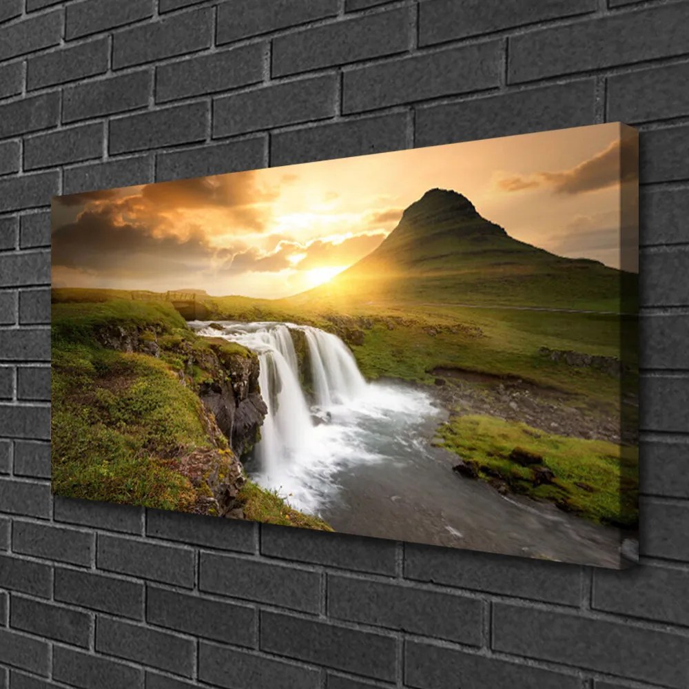 Obraz Canvas Hory vodopád príroda 120x60 cm