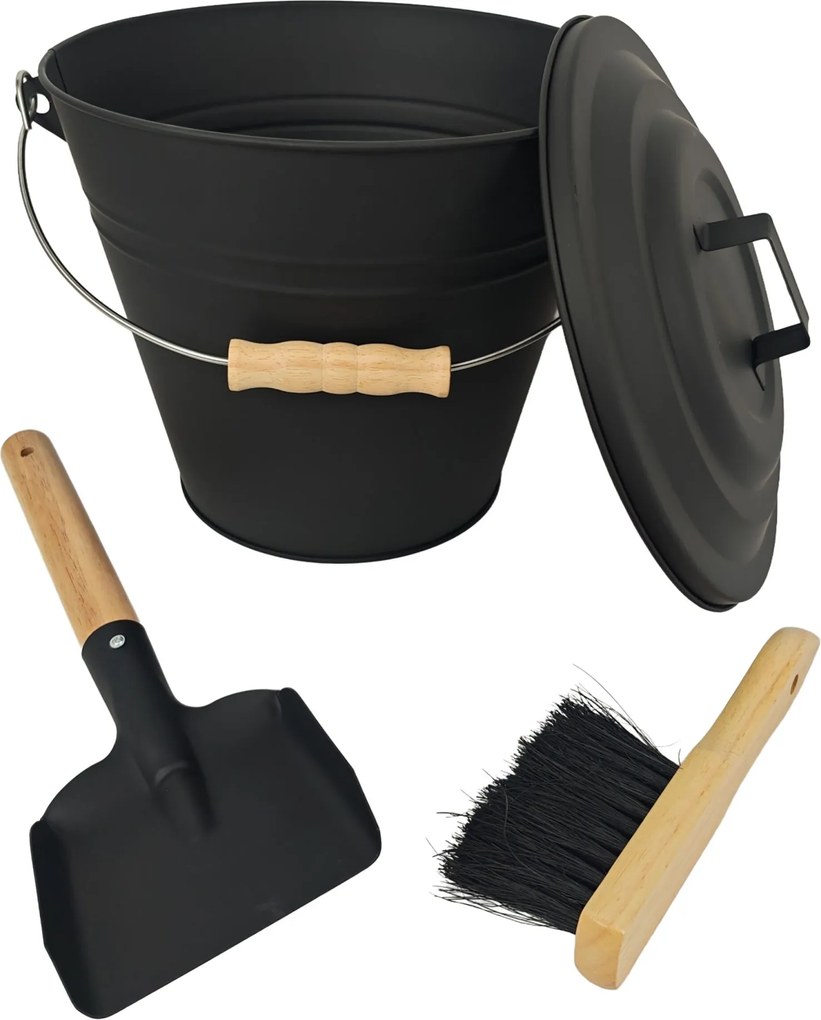 Vedro na popol s kefou a lopatou 10l RD52571