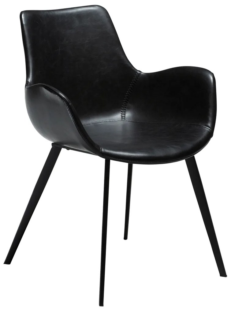 HYPE ČALÚNENÁ STOLIČKA S PODRÚČKAMI vintage black/black