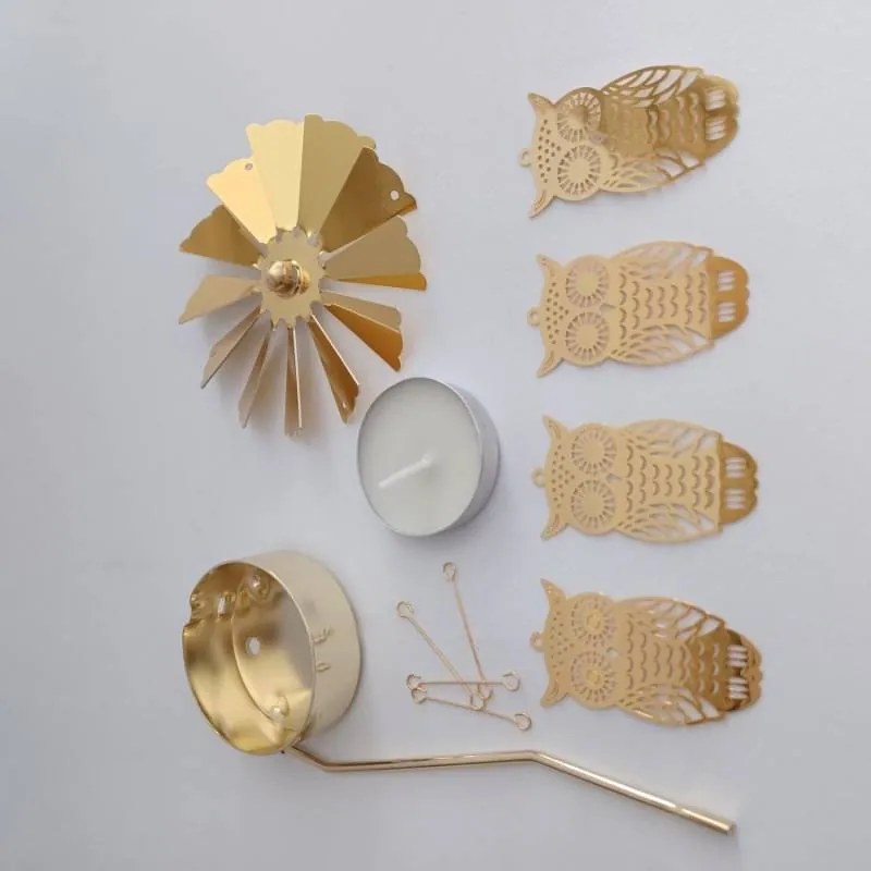 DECOLED Andělské zvonění, 8 × 13 cm, sovy, zlaté