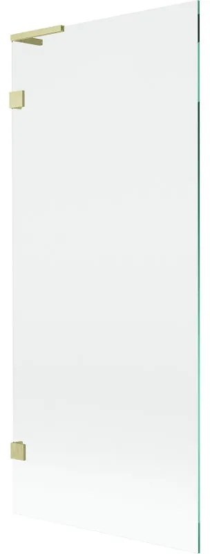 Mexen, Mexen Lunar L 1-krídlová vaňová zástena 80 x 150 cm, transparentná, brúsené zlato - 897L-080-000-55-00