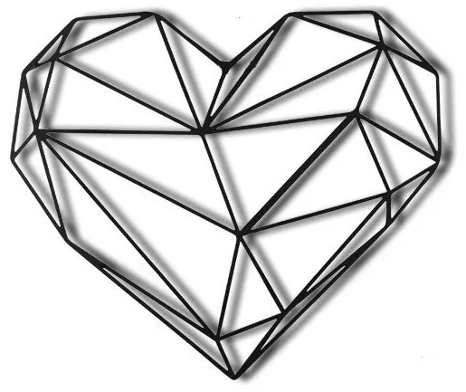 Nástenná kovová dekorácia HEART čierna