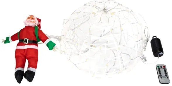 Aigostar - LED vonkajšia vianočná dekorácia LED/3xAA IP44 Santa Claus