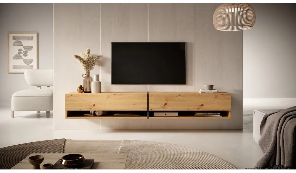TV skrinka/stolík Myrtha 200  (dub artisan). Akcia -18%. Vlastná spoľahlivá doprava až k Vám domov. 1098779