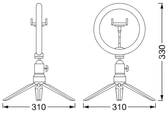 Ledvance -LED Stmievateľná lampa so stojanom a držiakom na vlogovanie LED/5,5W/USB