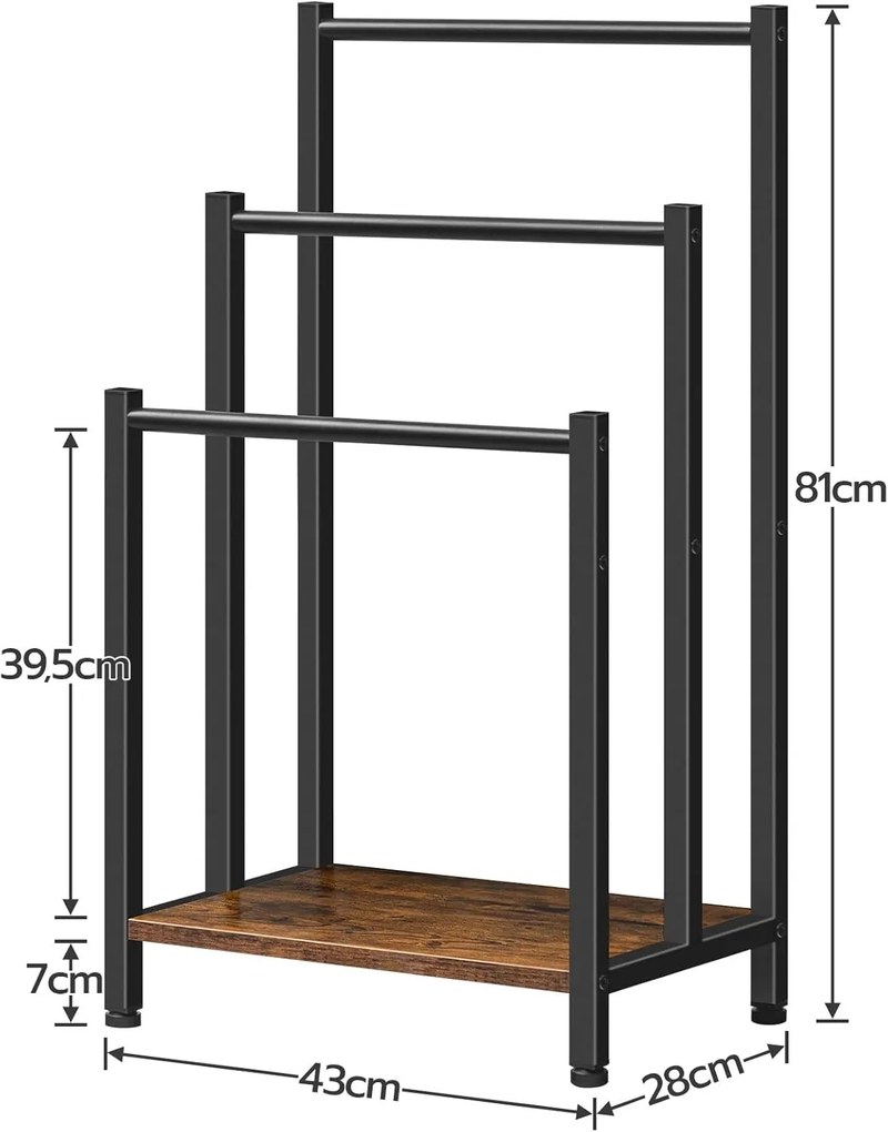 Vešiak na uteráky Vasagle Leon hnedý/čierny