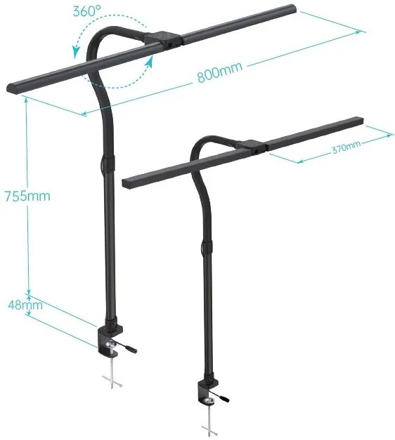 Stolná LED lampa ALVARO, základňa, diaľkový ovládač