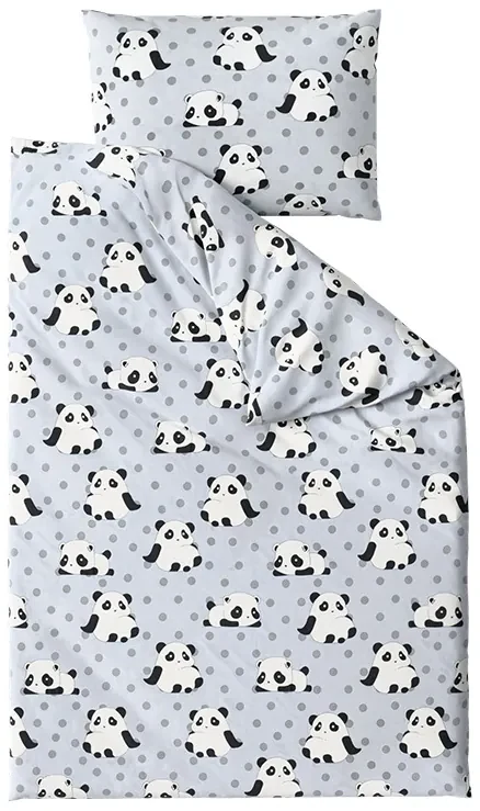Obliečky z mikrovlákna PANDA sivé Rozmer obliečky: 2 ks 70 x 90 cm | 200 x 220 cm