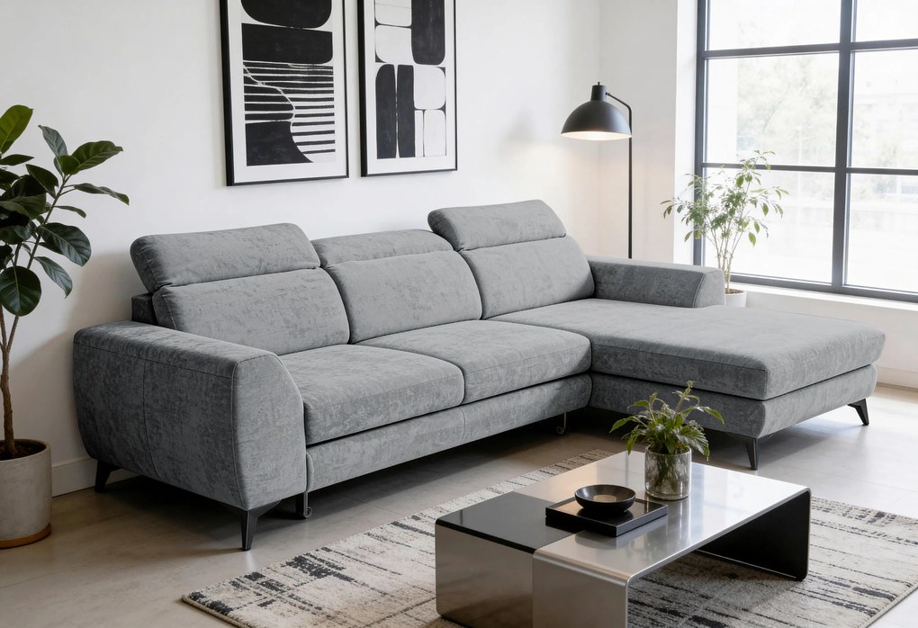 XXXLutz ROHOVÁ SEDAČKA, textil, antracitová MID.YOU - Sedačky - 000694011010