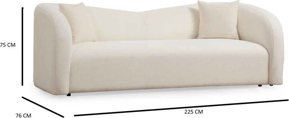 Trojmiestna pohovka Asos 225 cm bouclé krémová