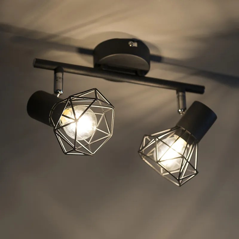 Inteligentné reflektorové svietidlo čierne otočné a naklápacie vrátane 2 Wifi P45 - Mosh