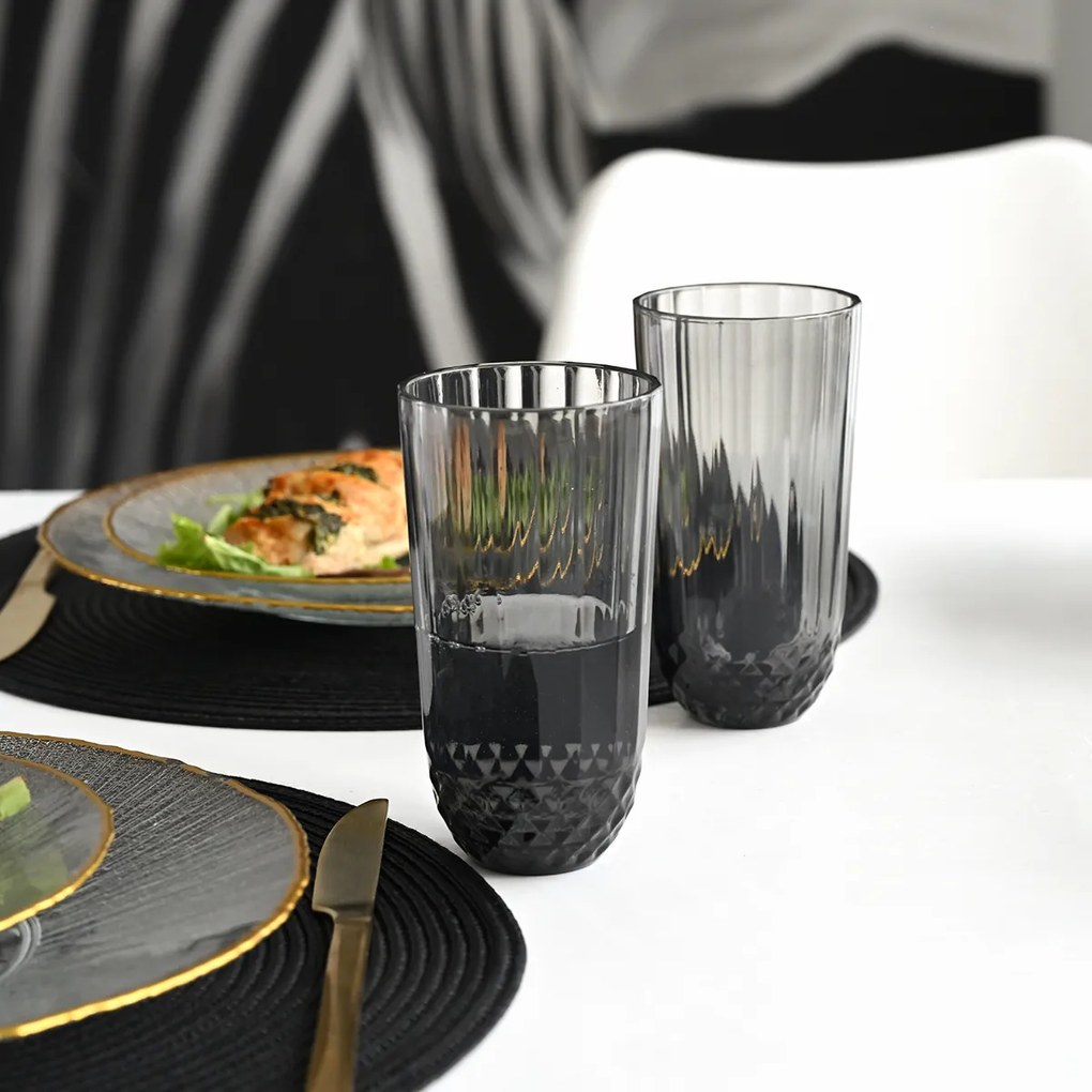 Pohár z dymovo zafarbeného skla, 345 ml, L