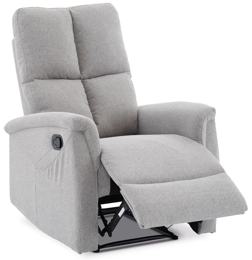Autronic - Relaxační křeslo, manuální ovládání, světle šedá látka - TV-916 SIL2