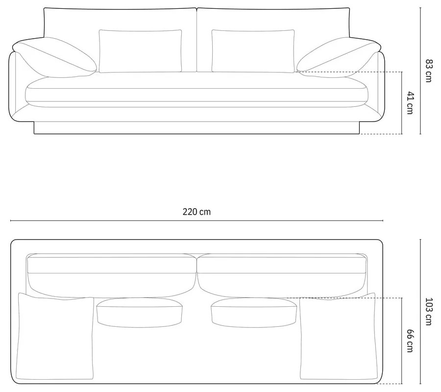 Biela pohovka 220 cm Torino – Micadoni Home